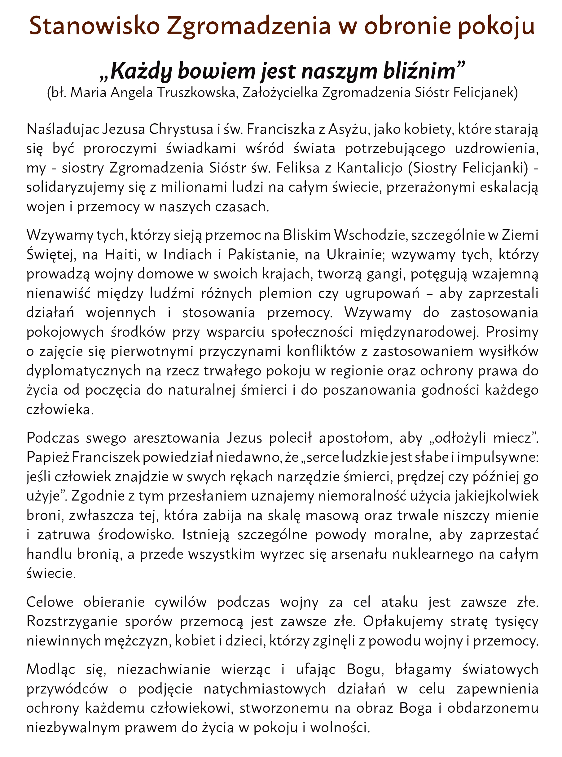Stanowisko Zgromadzenia w obronie pokoju kopia